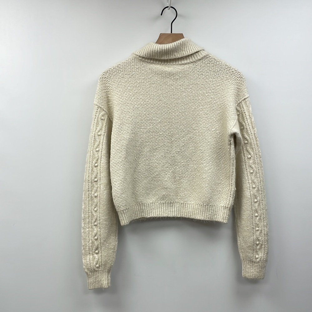Free People Every Cloud Soft Knit Collared Cable Knit Pullover Sweater Small - Picture 6 of 10